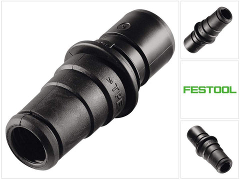 Festool anti-static sleeve end promotes safe, consistent hose-to-tool connections.