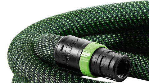 Swivel joint prevents hose twisting during use with Festool sleeve.