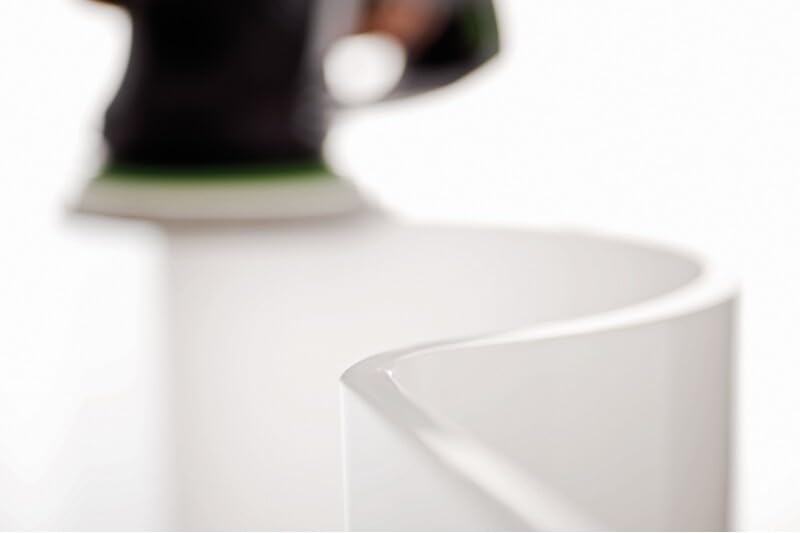 Festool Granat 5-Inch anti-clogging disc on painted surfaces.