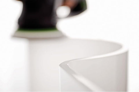Festool Granat 5-Inch anti-clogging disc on painted surfaces.