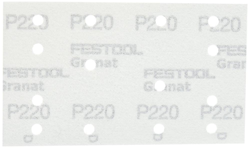 Festool Granat P220 rectangular sheet close-up showing durable grit.
