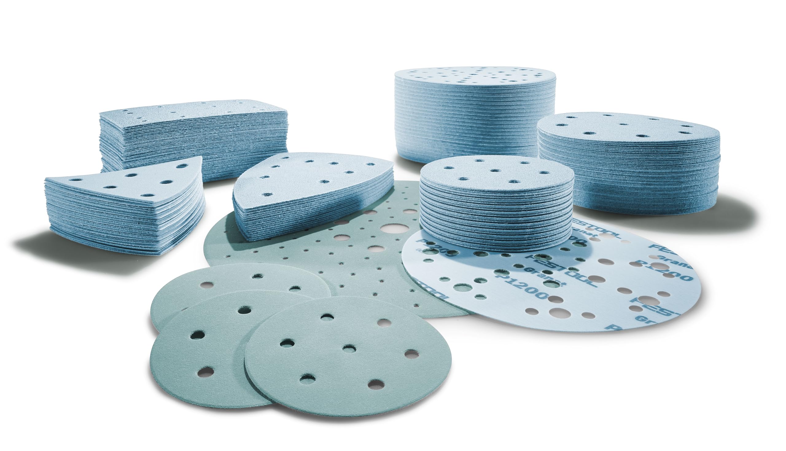Festool Granat packaging opened to reveal multiple discs.