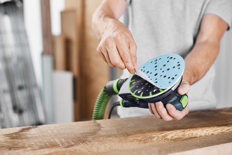 Festool Granat Stick Fix back enables quick, secure disc changes.