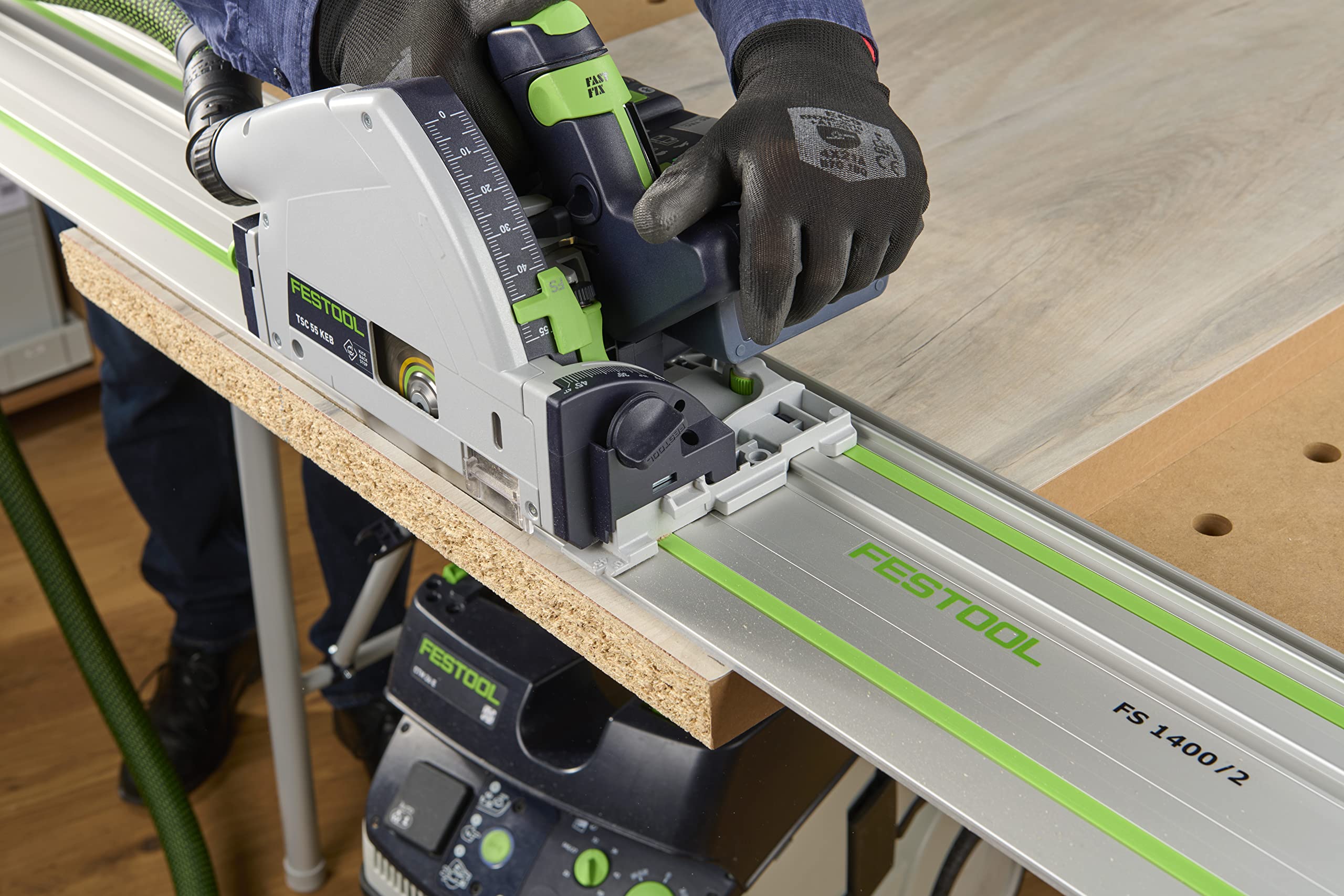 Festool guide rails available in eight lengths from 32 to 197 inches