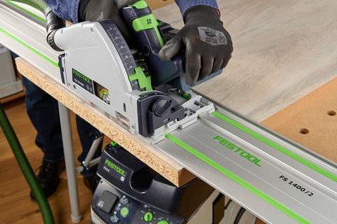 Festool guide rails available in eight lengths from 32 to 197 inches