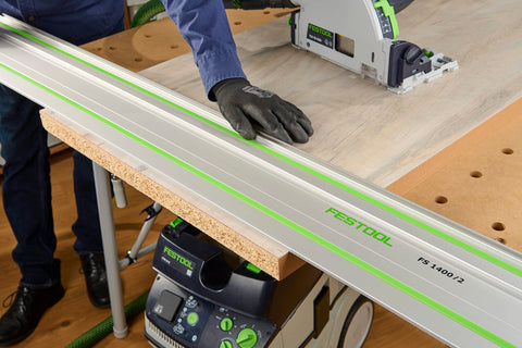 Festool guide rail storage and transport for organized job sites