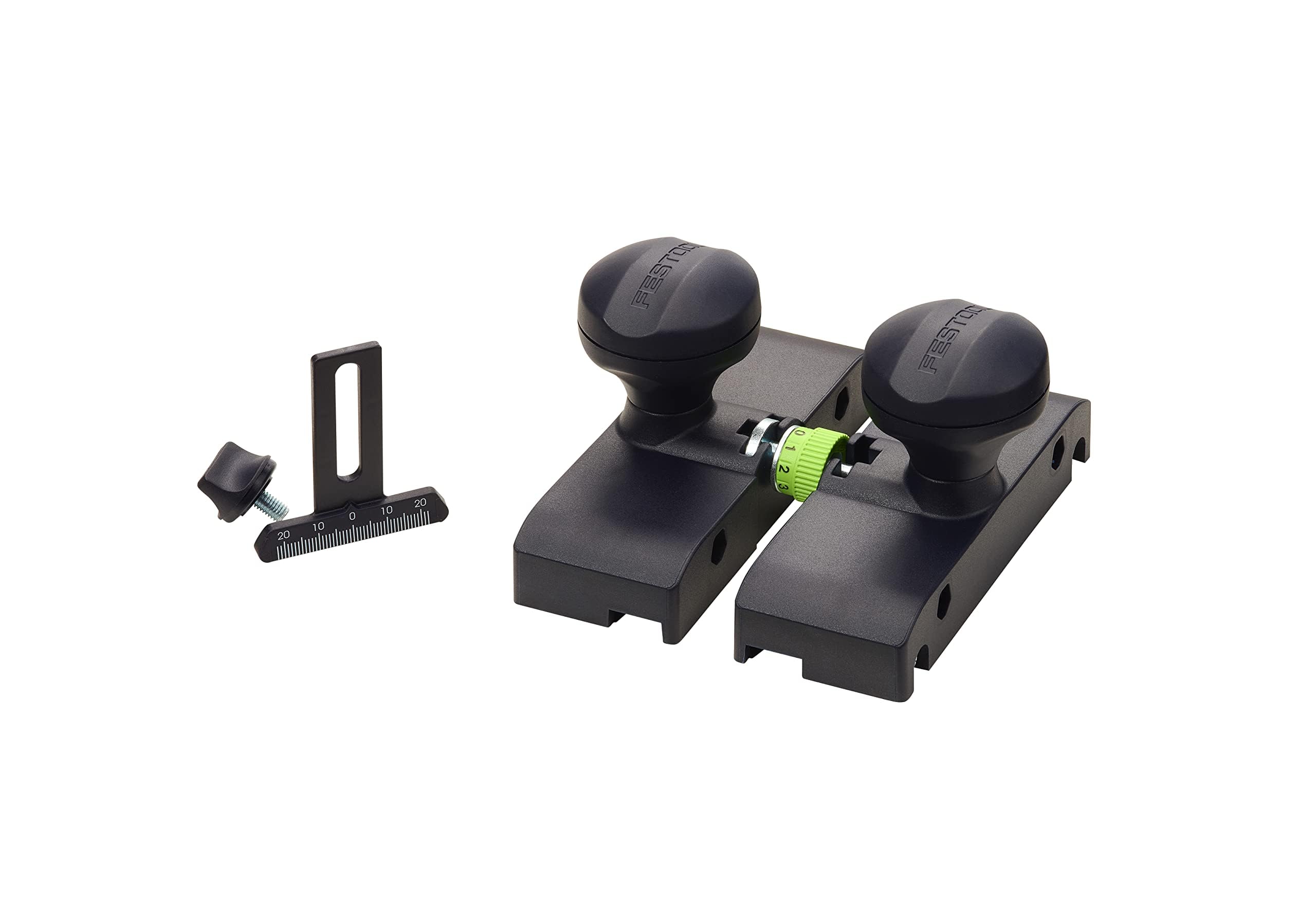 Festool guide stop 0-1 mm steps for precise cut positioning.