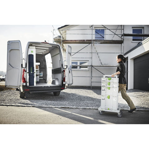 Festool Roll Board 360 wheels enable smooth navigation across a workshop.