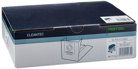 Festool CT 26 self-clean filter bag material resists tearing and prolongs main filter life.