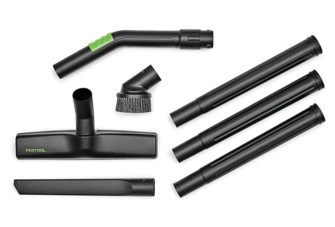 Festool RS-ST D 27/36-Plus cleaning set in use demonstrates versatile surface and corner cleaning.