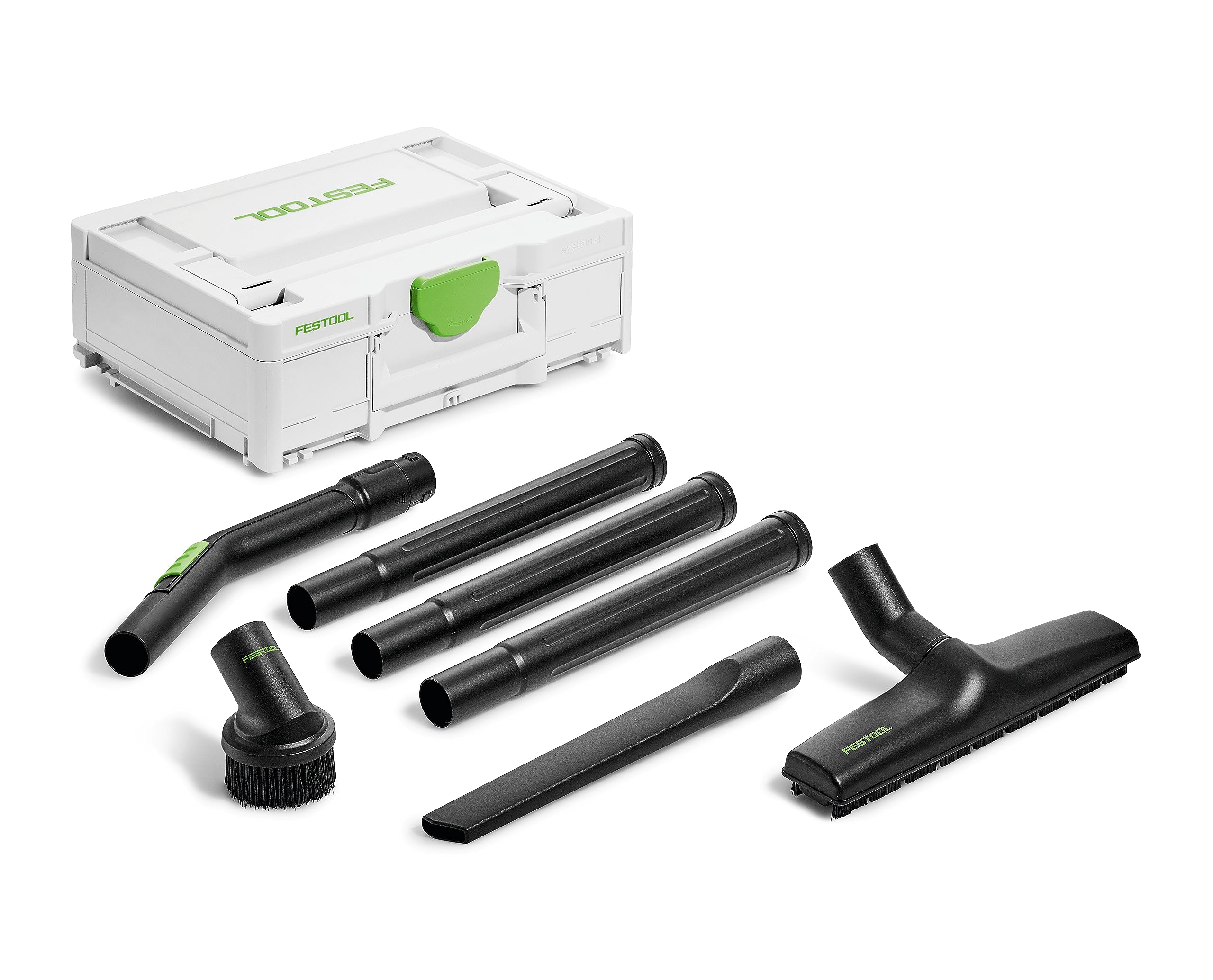 Festool RS-ST D 27/36-Plus cleaning set packaging shows compact kit for tight spaces.
