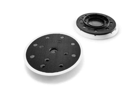 Festool StickFix quick-change design enables easy abrasive changes and reuse of partially used abrasives.