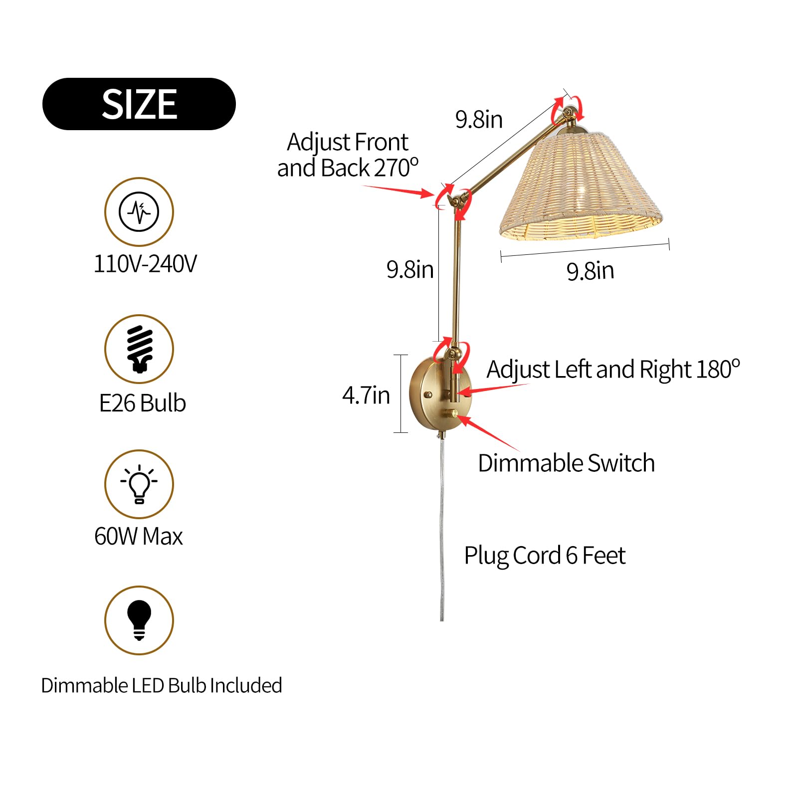 Fetason copper-plated iron body provides sturdy support with elegant detail.