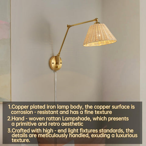 Fetason plug-in wall sconce design simplifies setup and placement.