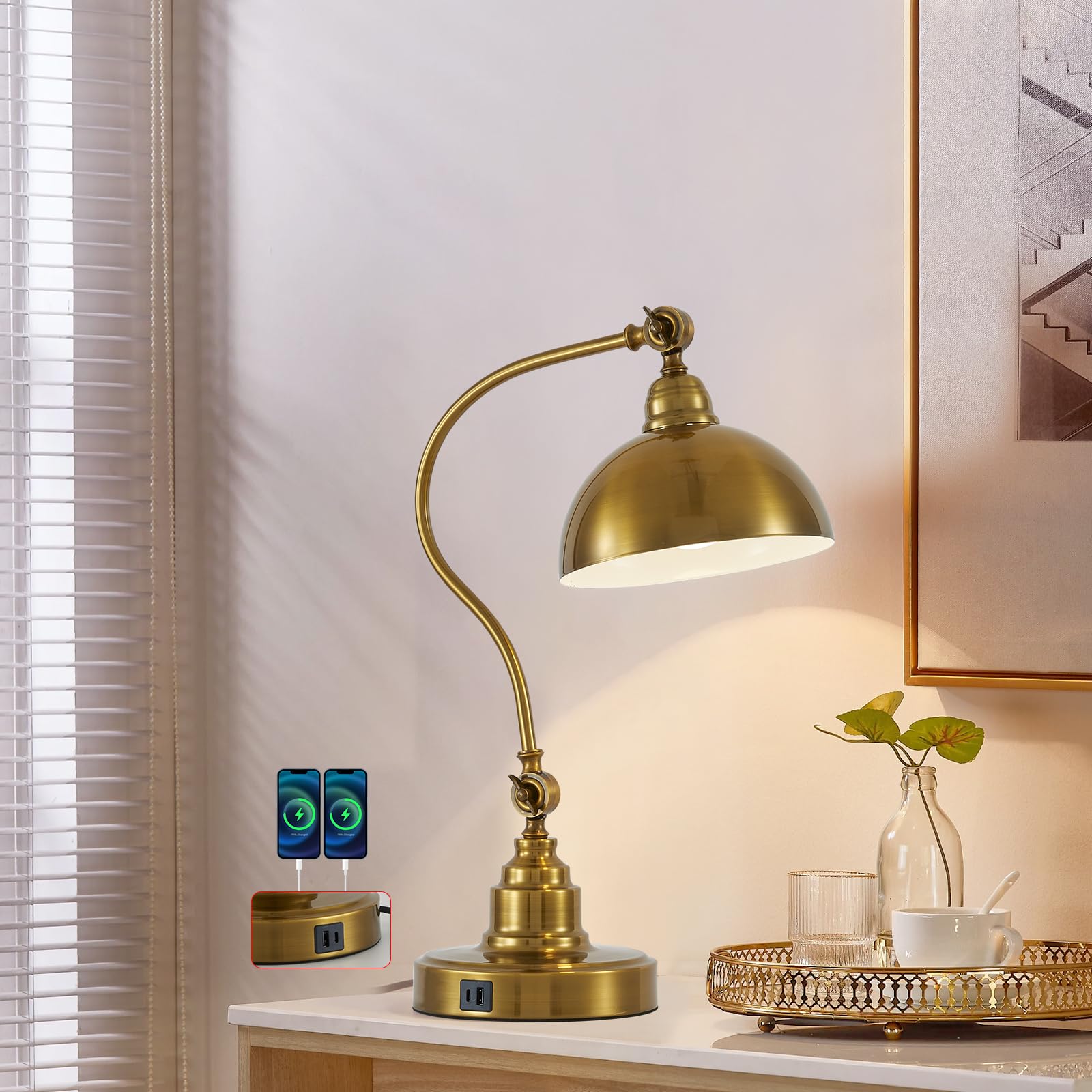 Fetason antique gold finish complements rustic and industrial interiors