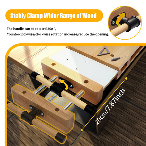 Chiseling and planing with Fetcoi vise shown on compact work surface