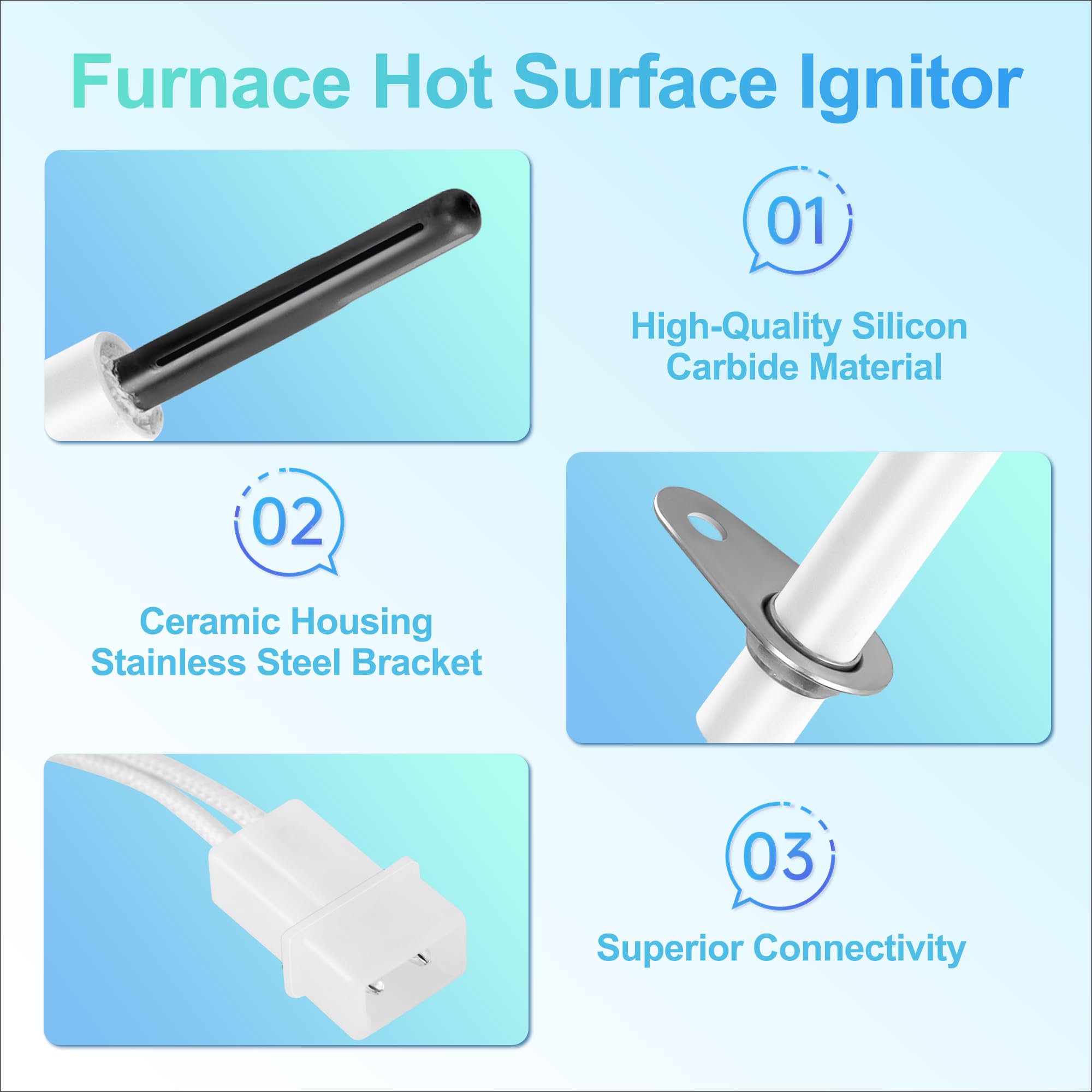 Fetechmate 20165703S top view illustrating ceramic insulators for heat resistance