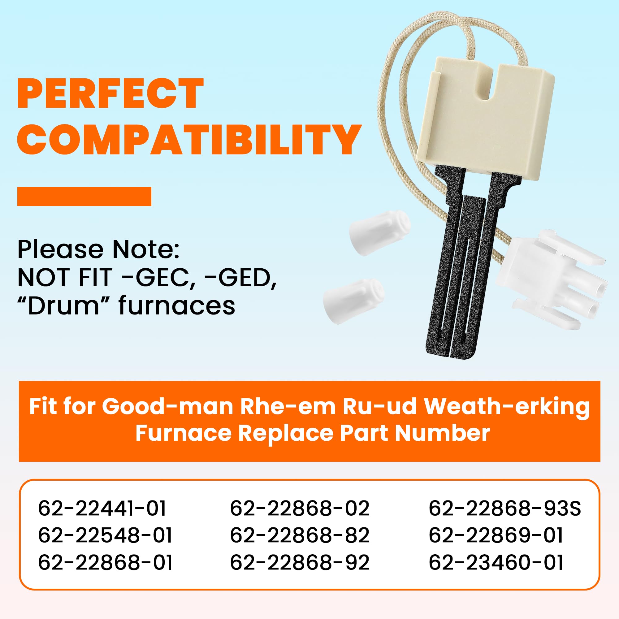 Fetechmate 62-22868-93 compatibility chart for compatible Goodman/Rheem/Ruud models