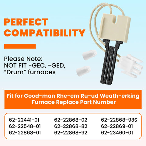 Fetechmate 62-22868-93 compatibility chart for compatible Goodman/Rheem/Ruud models
