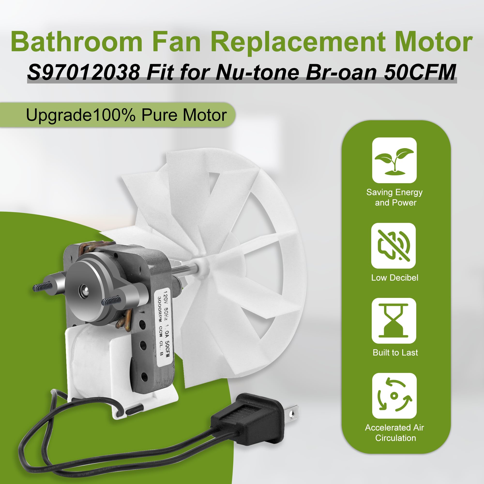 Bathroom exhaust motor setup by Fetechmate enabling quiet operation.