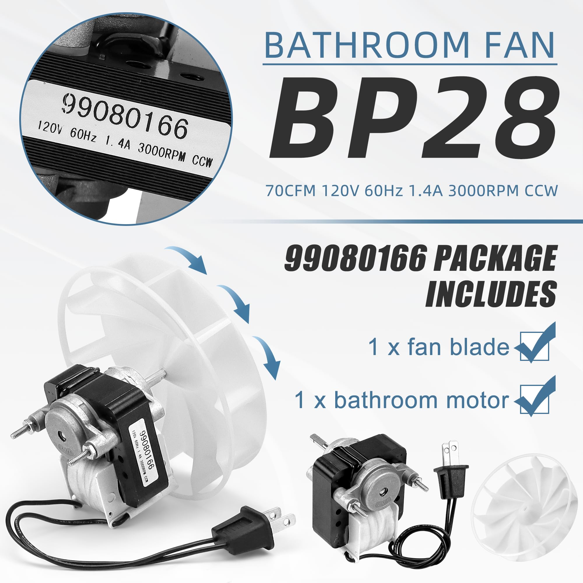 Compatible with Broan Nu-Tone models like 671 and 655 for easy swap