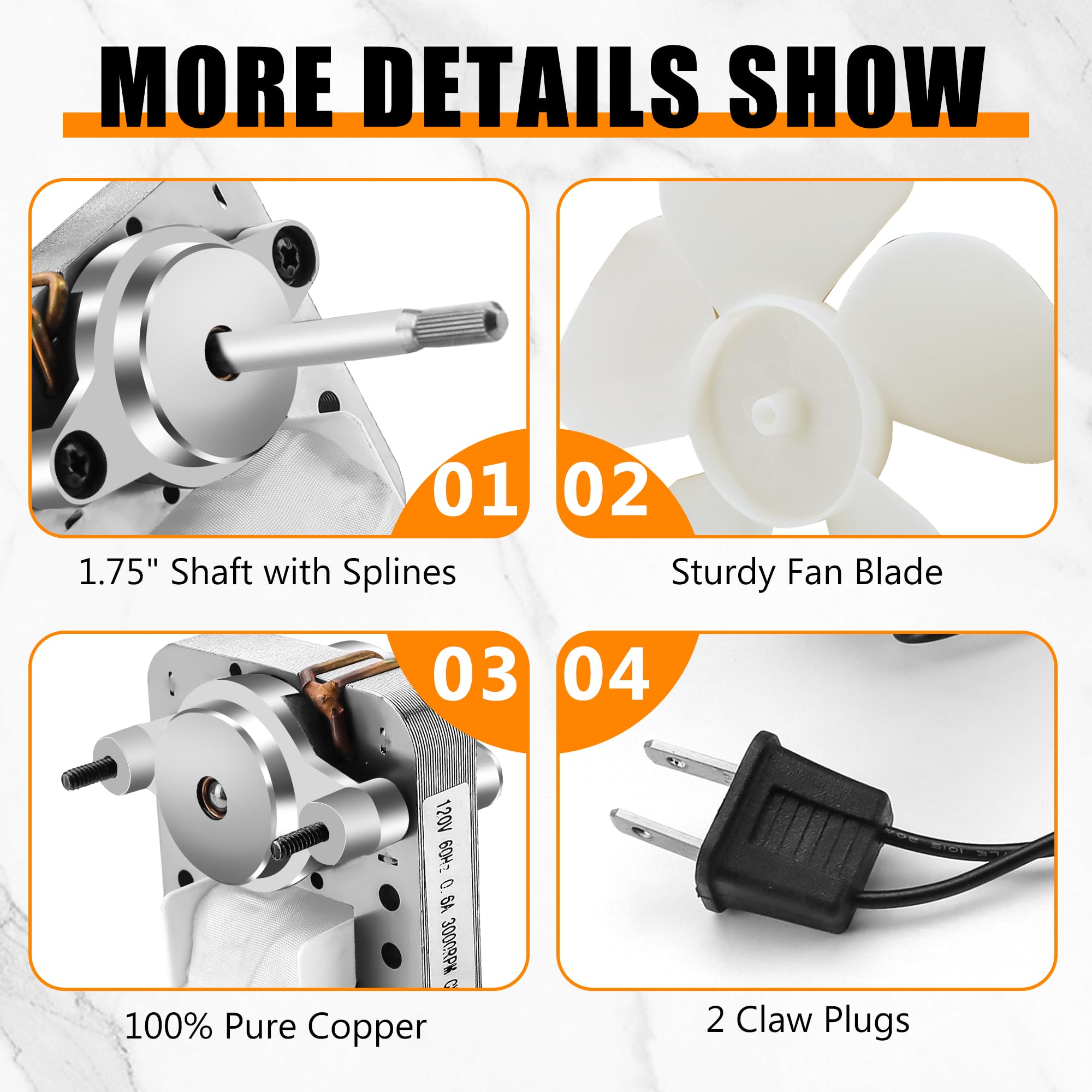 Clear installation guide for S1200A000 motor replacement in standard ceiling fan housing.