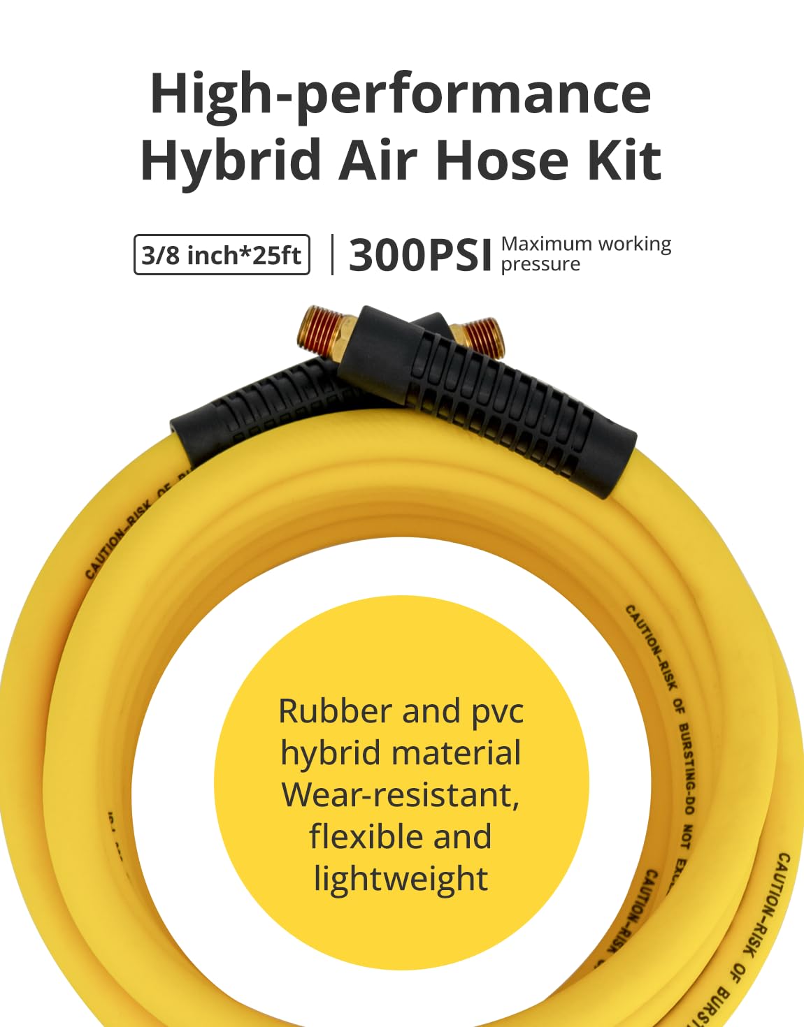 FETIONS Bend restrictors at hose ends reduce kinking and extend life.