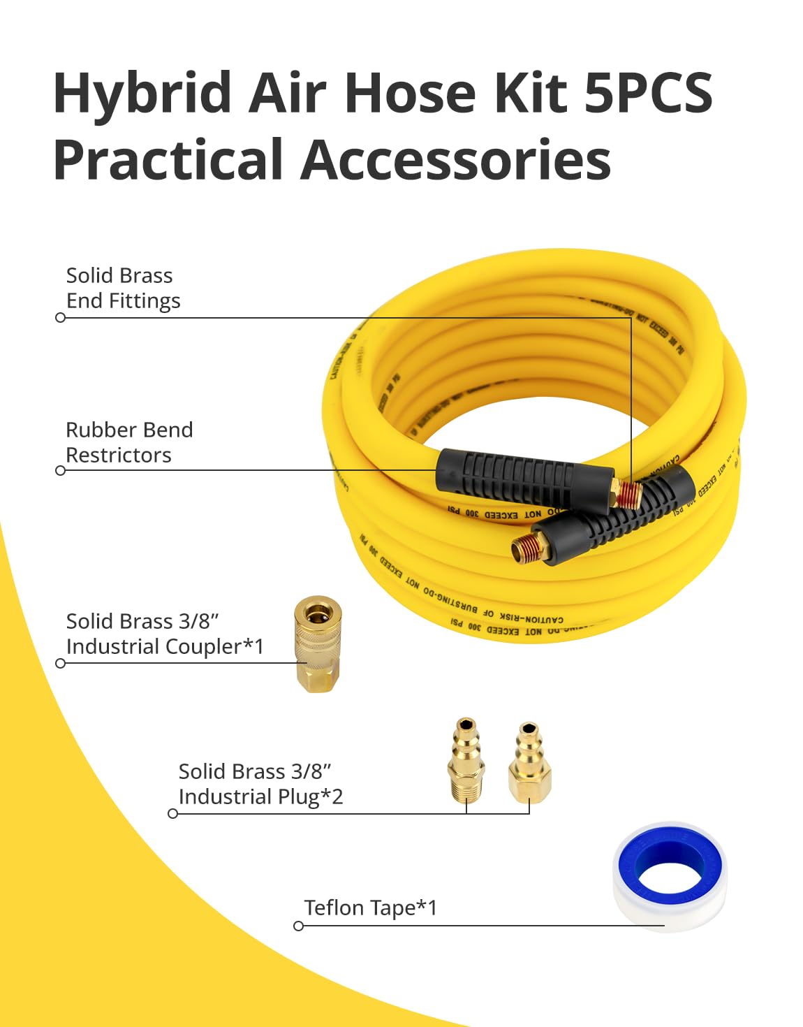 FETIONS Brass 1/4 inch male fittings highlight secure quick-connect connections.