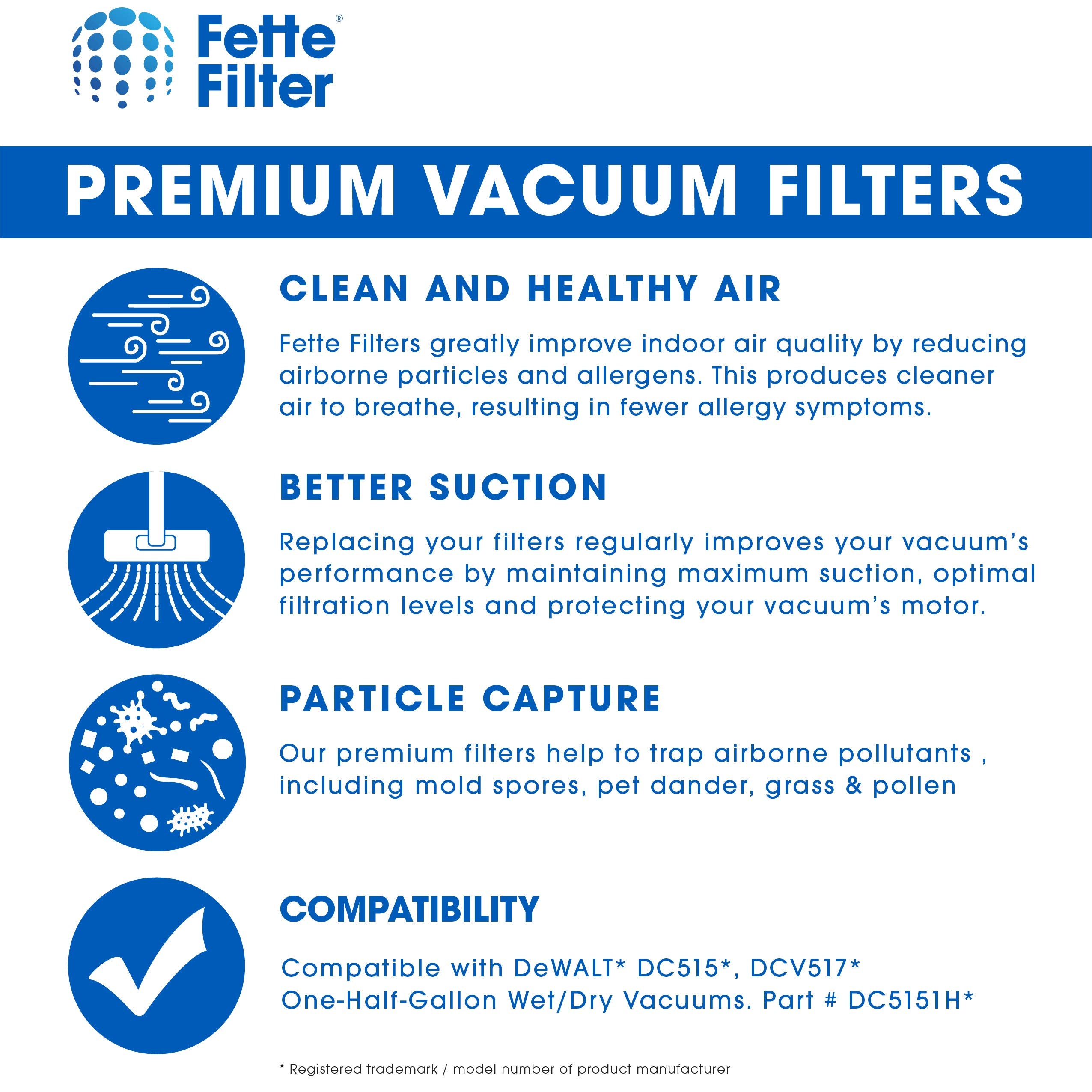 Fette Filter easy snap-in installation saves setup time.