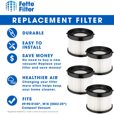 Fette Filter four-pack keeps vacuum maintenance convenient.