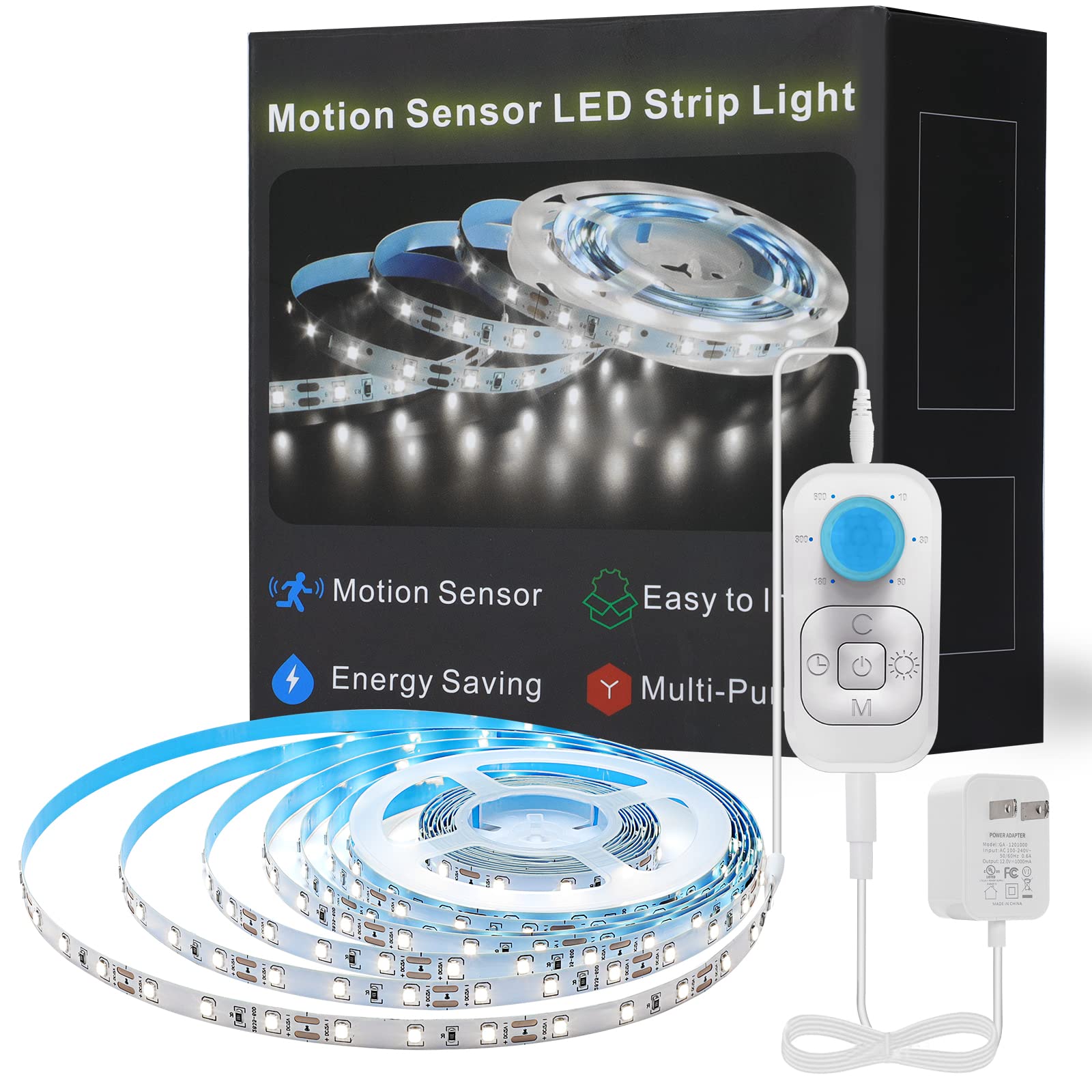 Feuymoent motion sensor LED strip lighting under cabinet for hands-free visibility