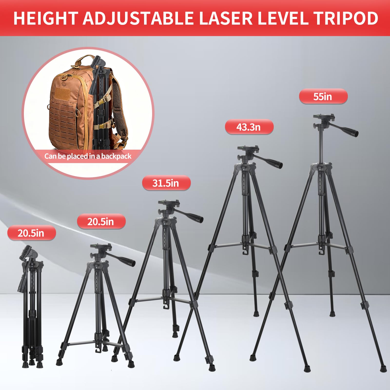 Fevbcnrj laser tripod 1-4-20 thread suits line and point lasers