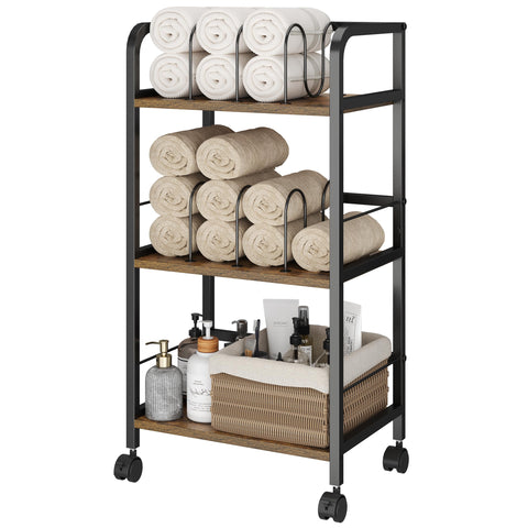 Feyejade bathroom organizer on wheels ready for cleaning and rearrangement
