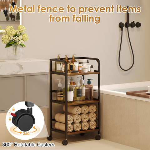 Feyejade multipurpose storage cart suitable for towels toiletries or laundry