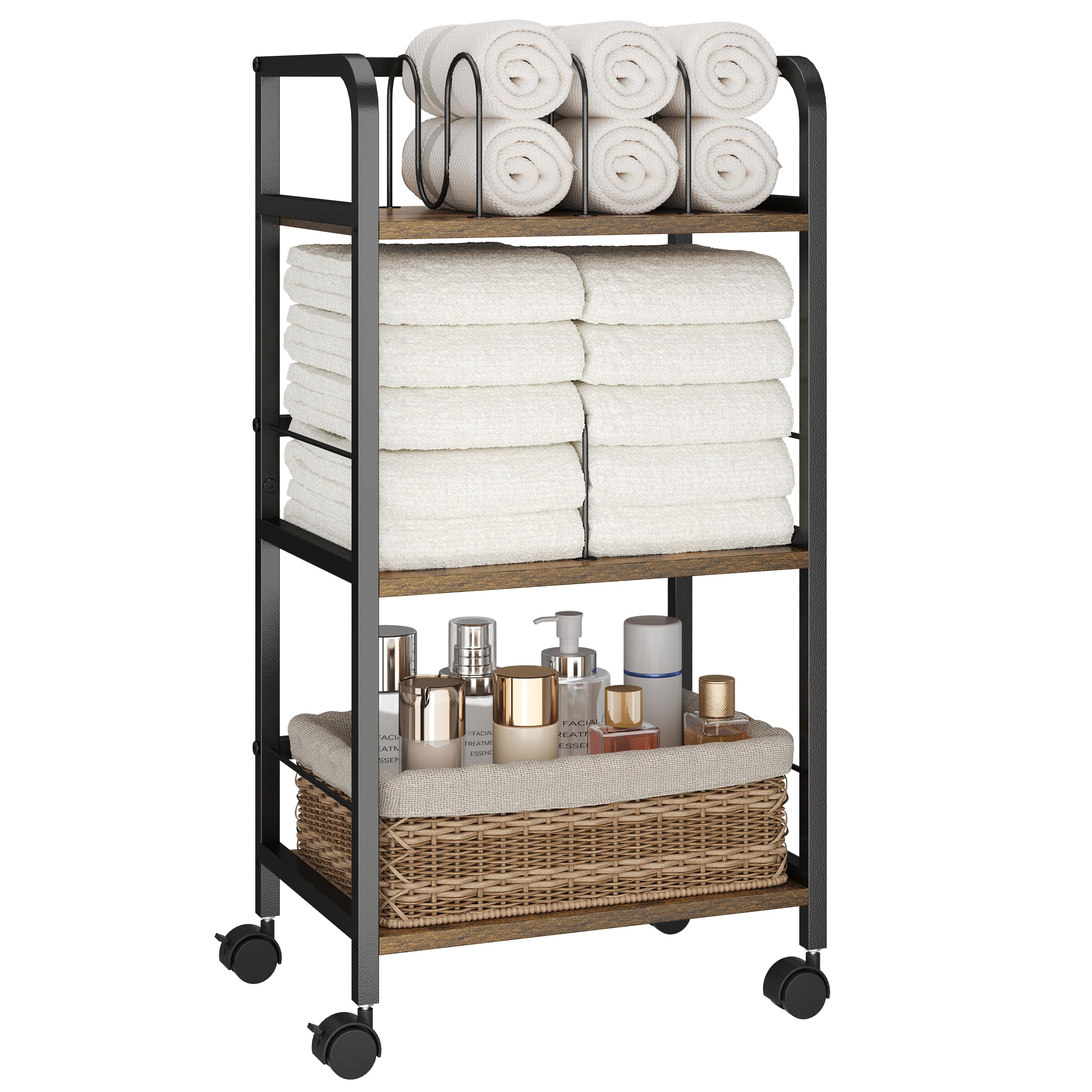 Feyejade poolside towel holder keeps towels accessible after a swim
