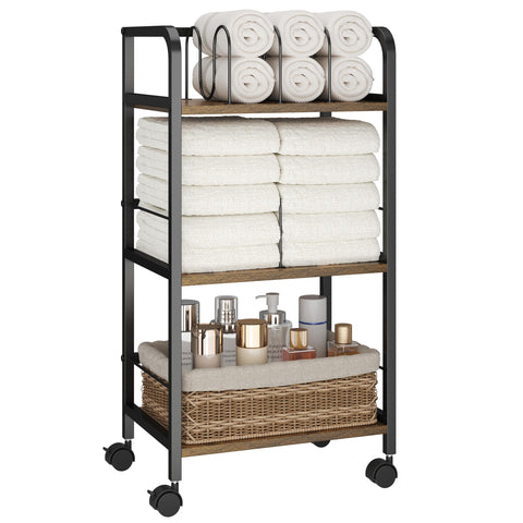 Feyejade poolside towel holder keeps towels accessible after a swim
