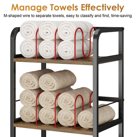 Feyejade towel rack removable dividers enabling flexible storage for towels