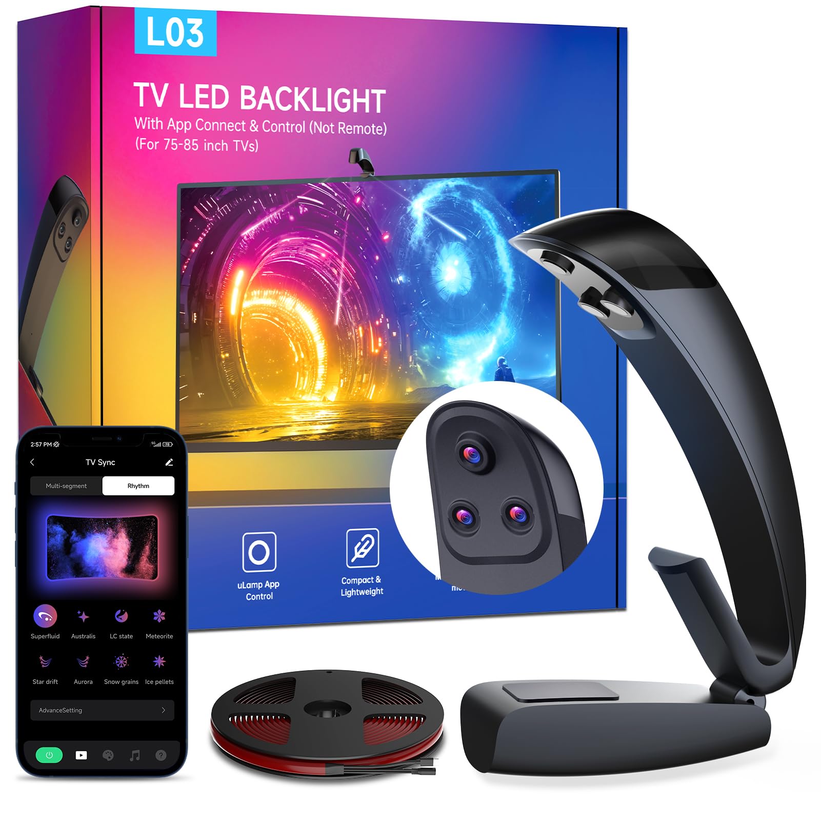 FFJ TV backlight setup enhances movie nights with immersive ambient glow