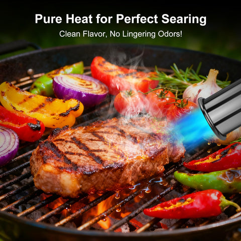 FFVRVSS kitchen torch shows a heat shield for safer handling.