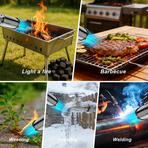 FFVRVSS kitchen torch with precision brass valves delivers stable flame.