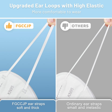 FGCCJP KN95 mask with adjustable nosepiece for secure fit
