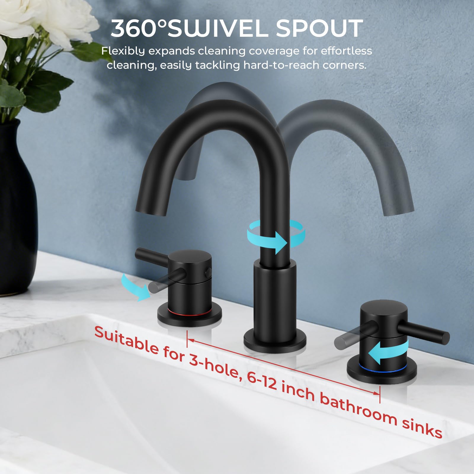 FGKQ 3-hole installation kit with quick-connect fittings