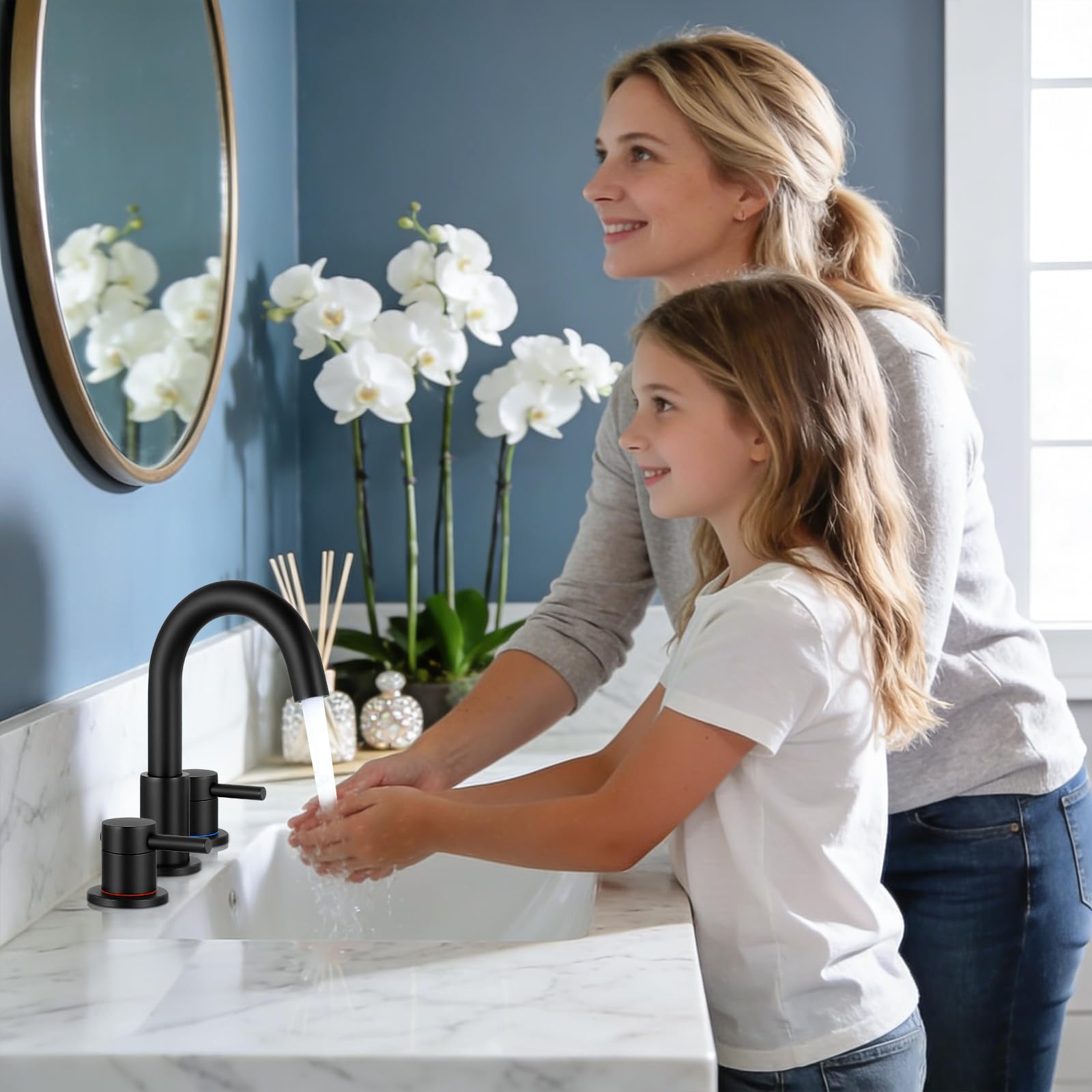 FGKQ double-handle faucet with ceramic valves for precise control