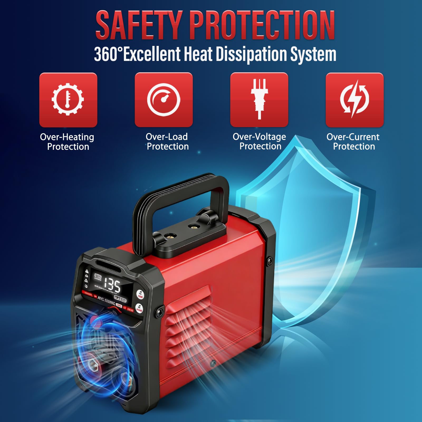 FGRSRZ 110V arc welding action with stable arc on metal.
