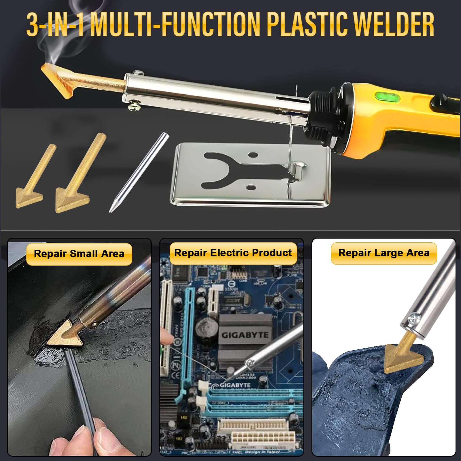 FGRSRZ 70pc welding rods kit detail supports color-matched fixes.