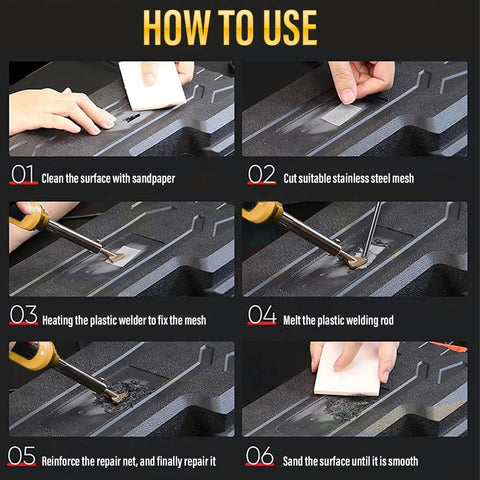 FGRSRZ portable plastic repair kit ergonomic handle for comfortable use.