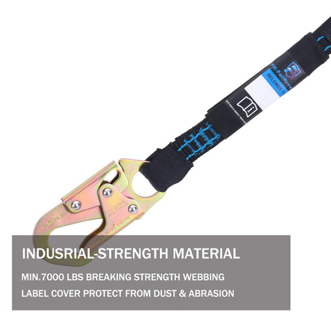 Dorsal D-ring extension in use on a safety harness