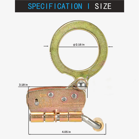 FHFallArrest rope grab rated for 420 lbs user weight capacity