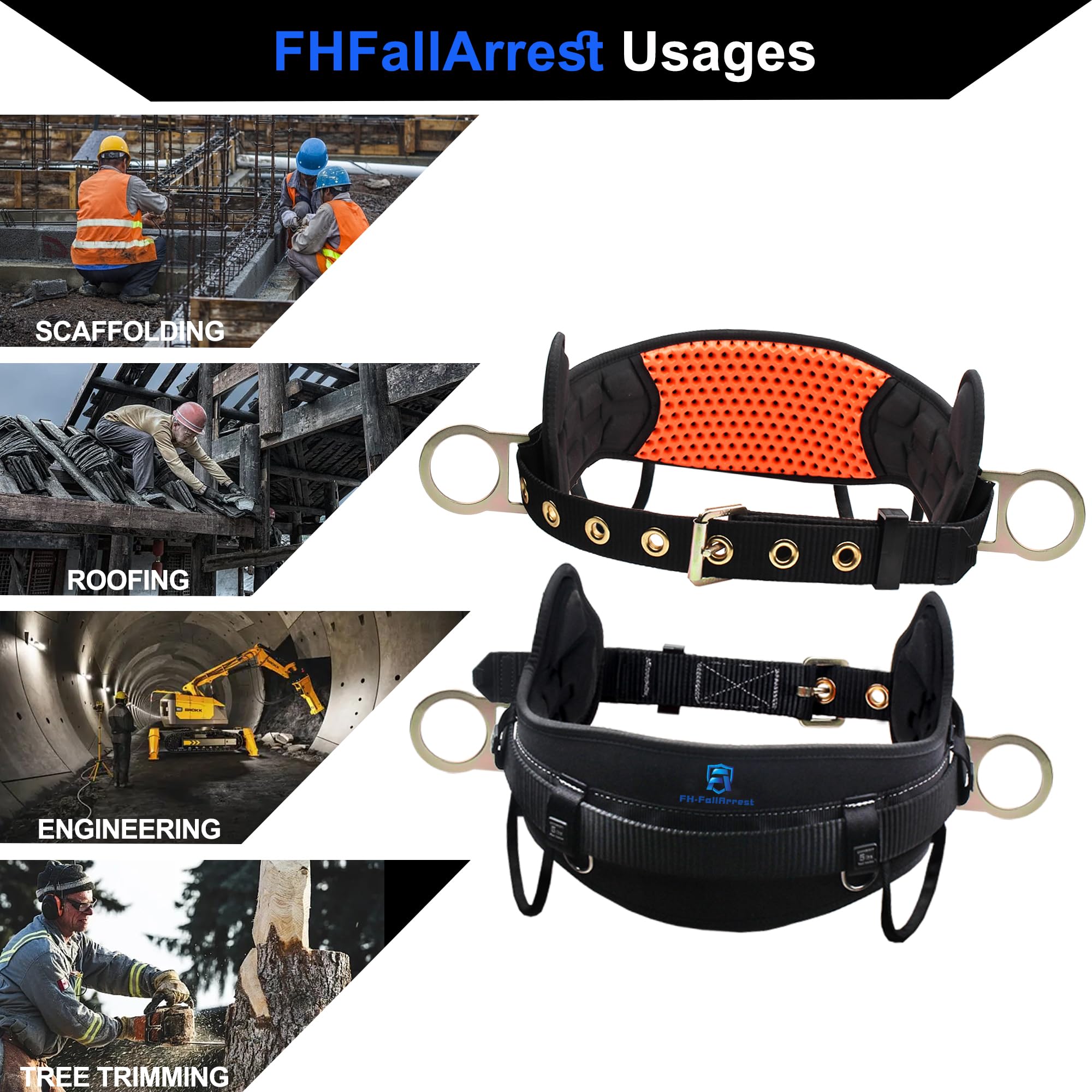 FHFallArrest versatile belt suitable for construction, climbing, and rescue tasks
