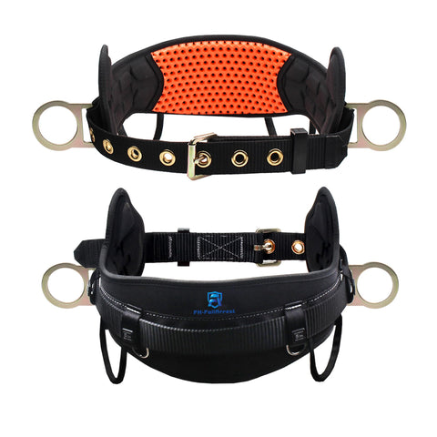 FHFallArrest tongue buckle safety belt provides secure on-site fit